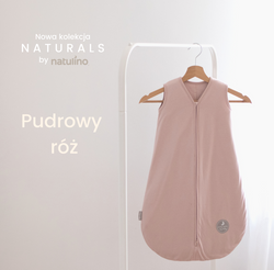 Śpiworek do spania dla niemowląt | NATULINO® NATURALS | pudrowy róż | 24-27°C | 1-warstwowy