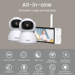 YOKO DREAM Strażnik oddechu: Elektroniczna niania YOKO X5™DUO + Monitor oddechu Babysense 8 nowej generacji (Wyrób medyczny)