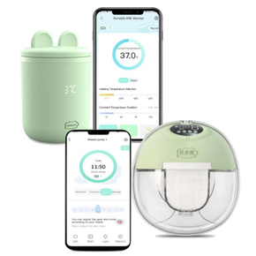MOMWILIKE - Milk Warmer przenośny podgrzewacz do mleka sterowany aplikacją + inteligentny, bezprzewodowy laktator z aplikacją na telefon