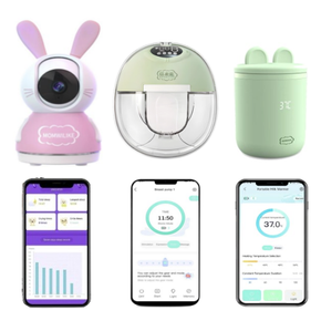 MOMWILIKE - Przenośny podgrzewacz do mleka +  bezprzewodowy laktator + Inteligentna niania A.I. Wszystko na jednej aplikacji telefonia