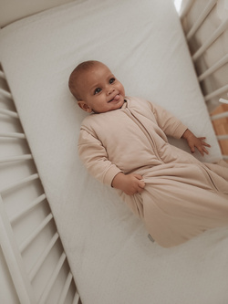 Śpiworek do spania dla niemowląt | NATULINO® NATURALS | beżowy |100% organic cotton GOTS | 16-20°C | 3-warstwowy, ocieplany