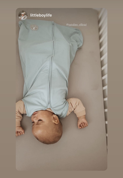 Śpiworek do spania dla niemowląt | NATULINO® NATURALS | seledynowy |24-27°C | 1-warstwowy