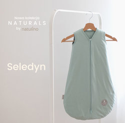 Śpiworek do spania dla niemowląt | NATULINO® NATURALS | seledyn |100% organic cotton GOTS | 21-24°C | 2-warstwowy, nieocieplony