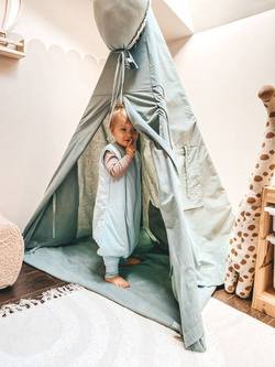 Śpiworek do spania z nogawkami | NATULINO® NATURALS LITTLE WALKERS | seledynowy | 21-24°C | 2-warstwowy, nieocieplony