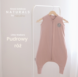 Śpiworek do spania z nogawkami | NATULINO® NATURALS LITTLE WALKERS | pudrowy róż |24-27°C | 1-warstwowy