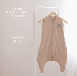 Śpiworek do spania z nogawkami | NATULINO® NATURALS LITTLE WALKERS | beżowy | 24-27°C | 1-warstwowy